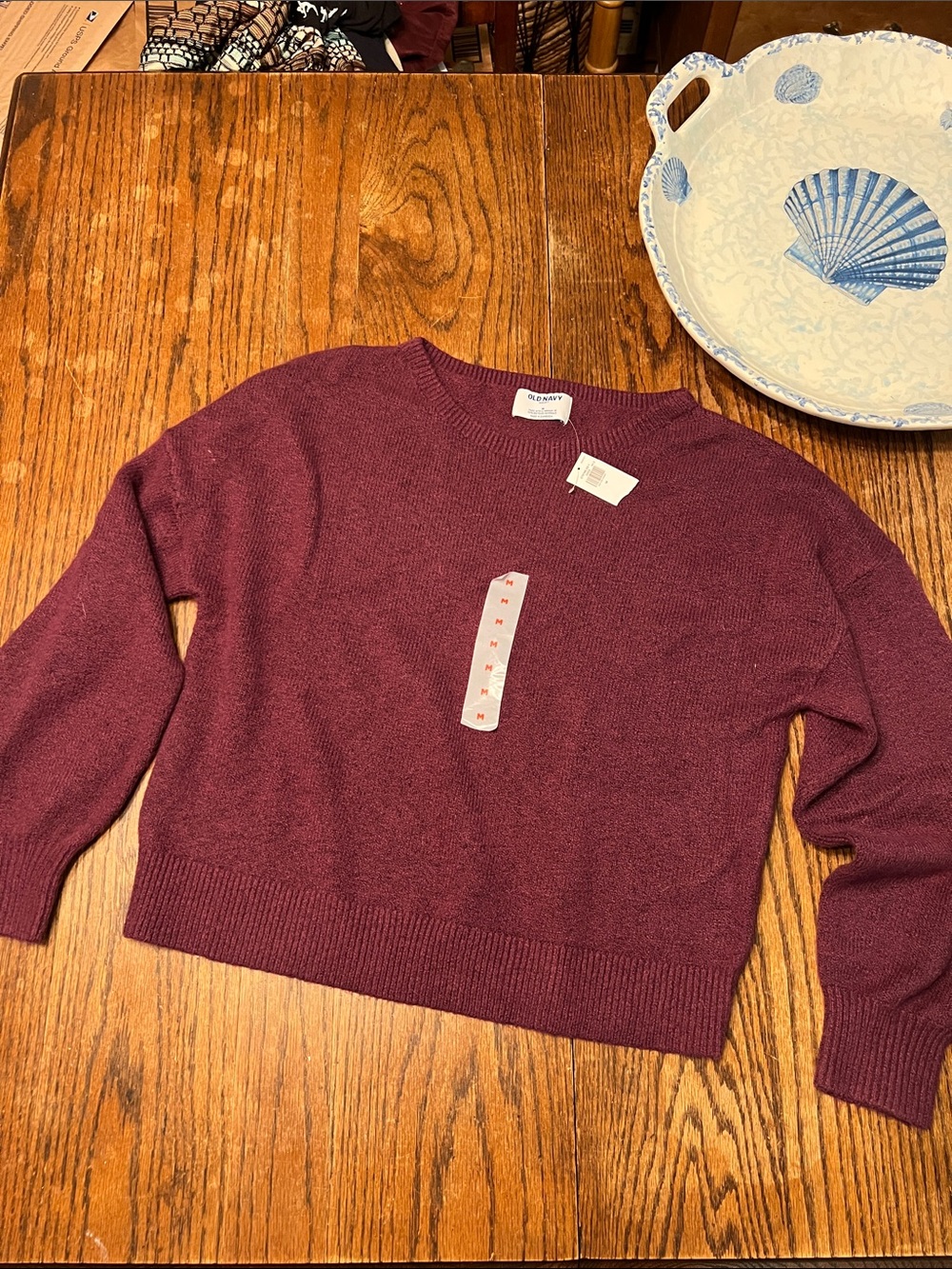 Old Navy So Soft Women's Burgundy Crewneck Sweater
